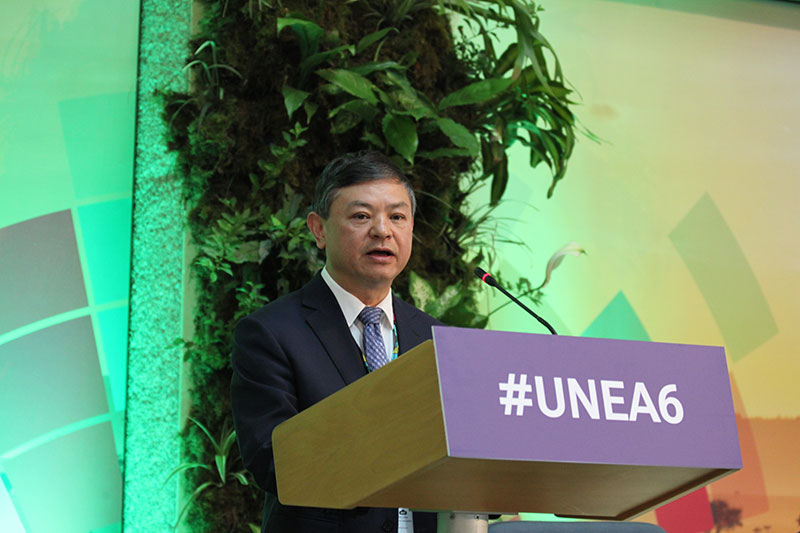 生态环境部部长黄润秋出席第六届联合国环境大会